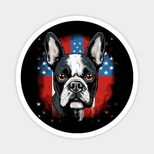 Patriotic Boston Terrier Magnet